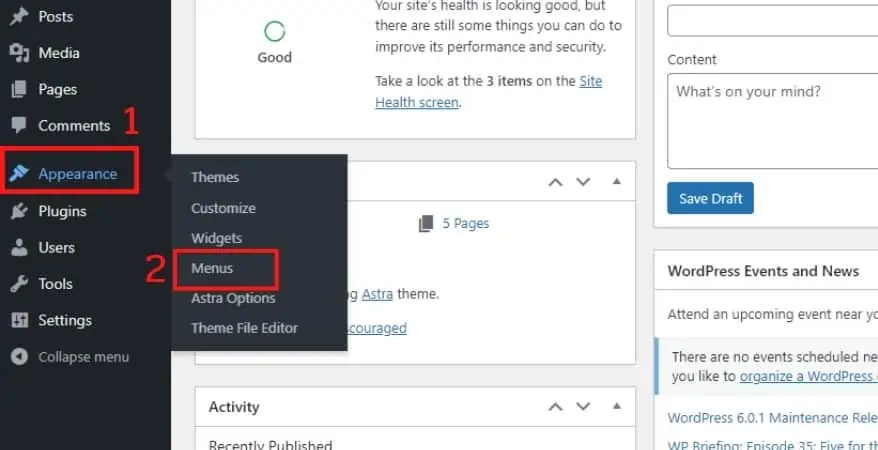 สร้างเมนูย่อย wordpress