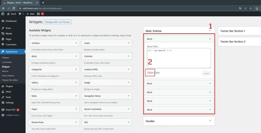 sidebar wordpress