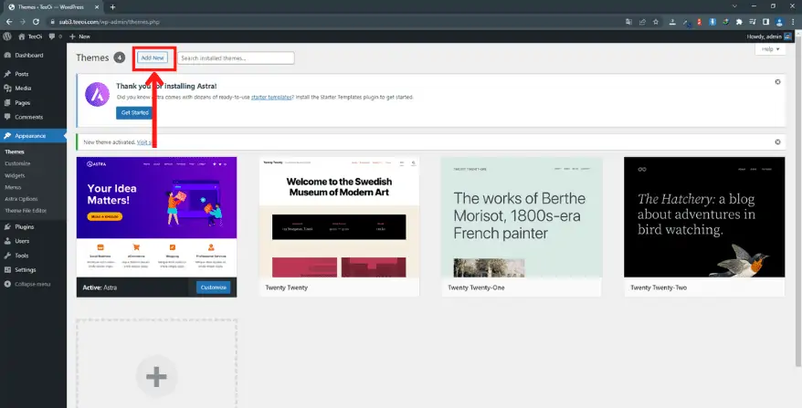 ติดตั้ง theme wordpress ยังไง